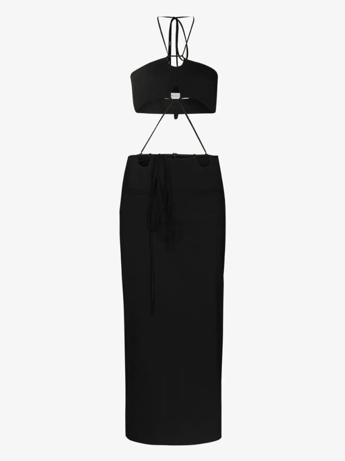 Christopher Esber Disconnect Halter Tie Dress Black Size 12 - Image 3