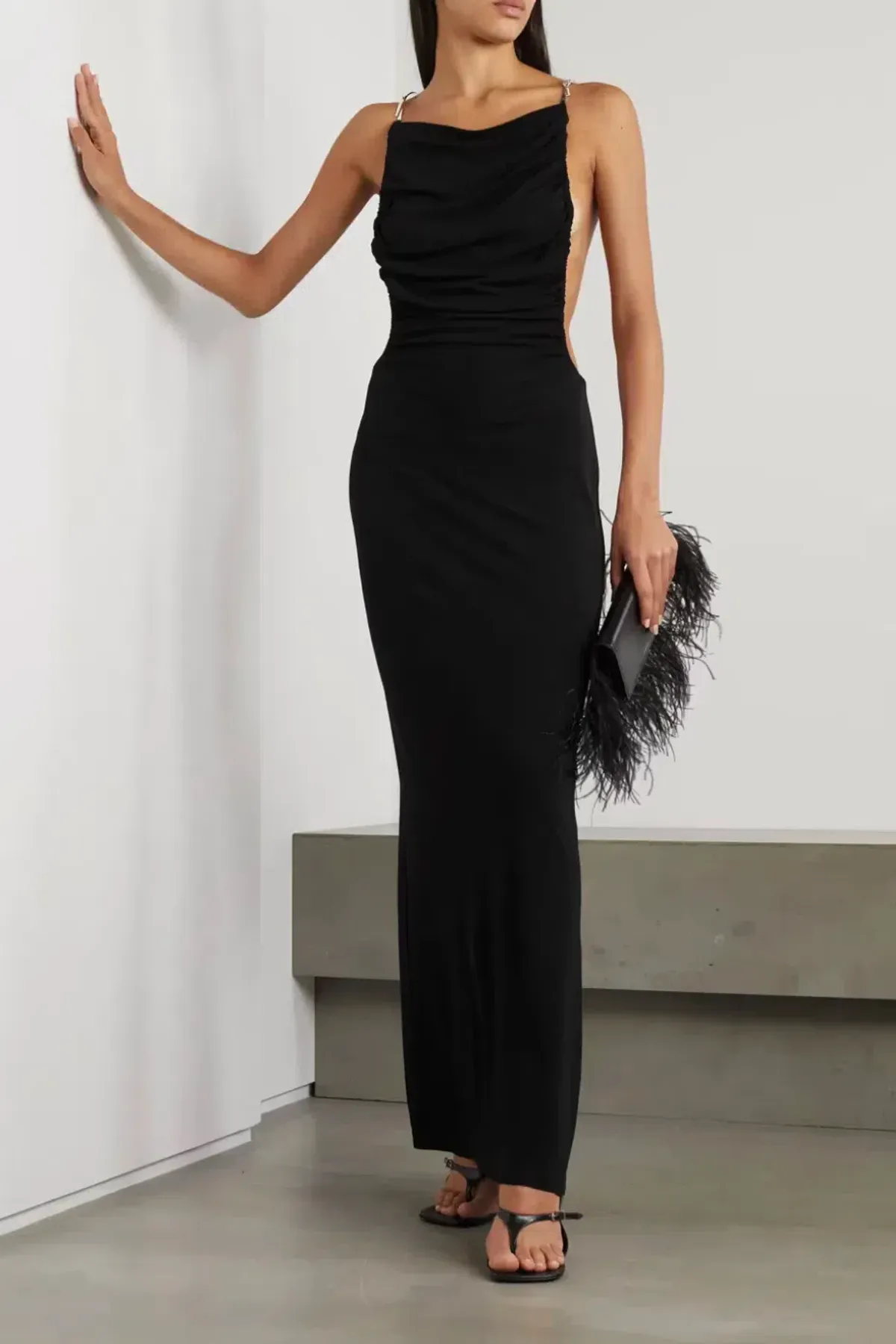 Christopher Esber Sculptured Strapped Ruched Dress Black Size 14 - Image 1