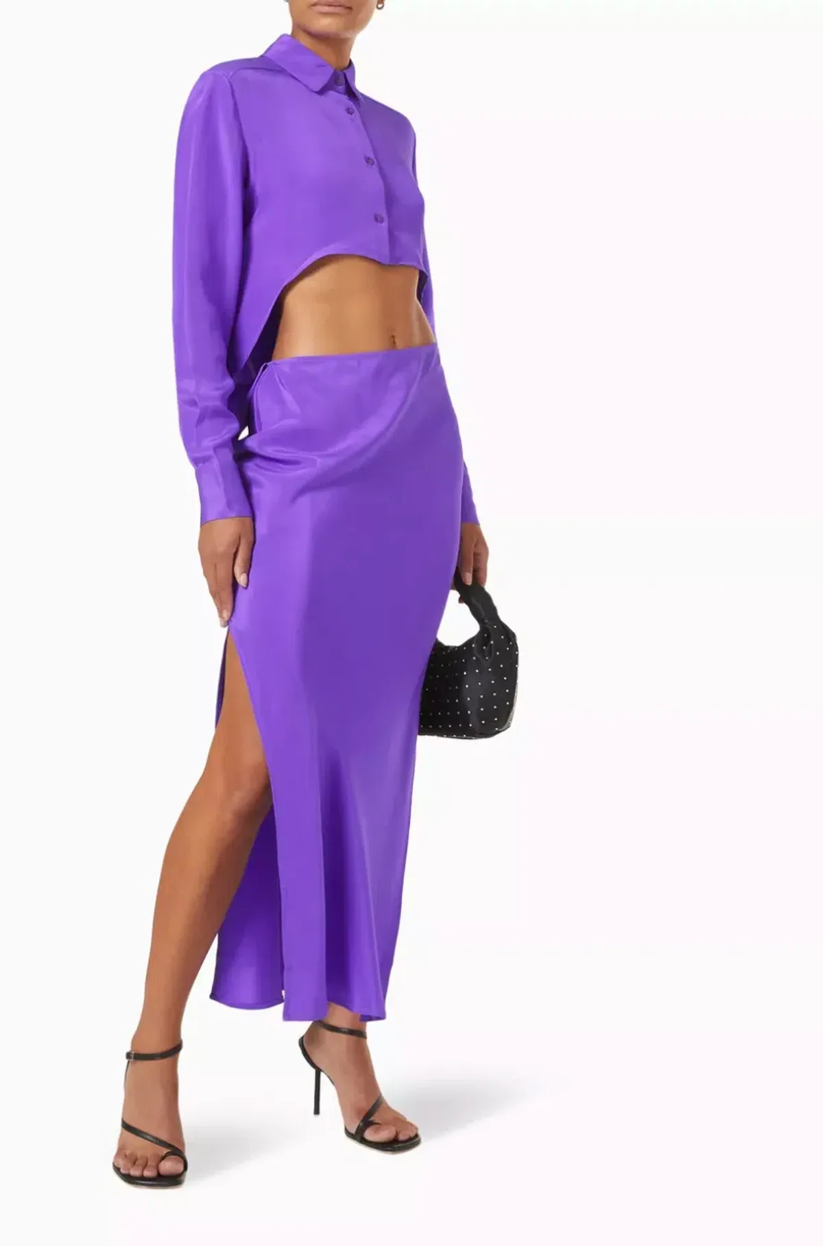 Christopher Esber Arced Button Up Slim Dress Purple Size 10 - Image 1