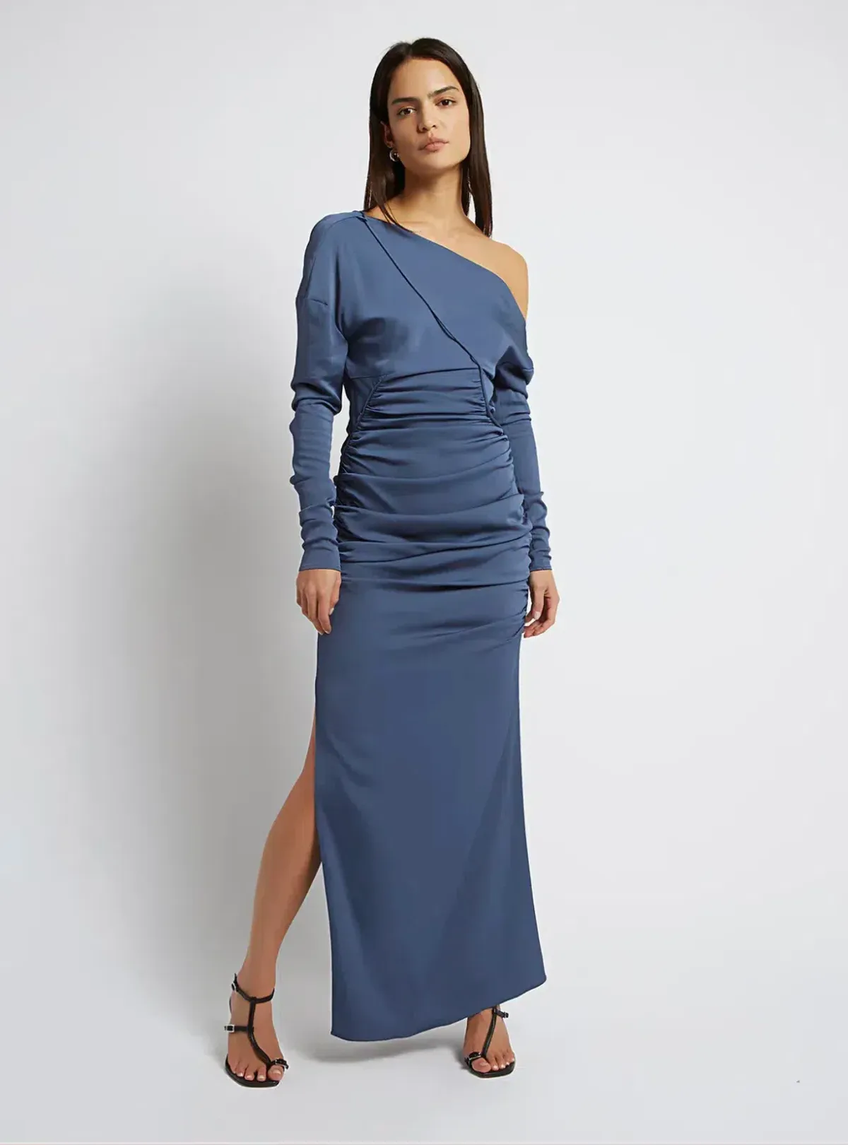 Christopher Esber Multi Gather Column Dress Denim Size 4 - Image 1