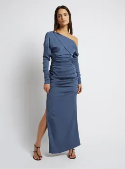 Christopher Esber Multi Gather Column Dress Denim Size 4 for rent on The Volte - image 1
