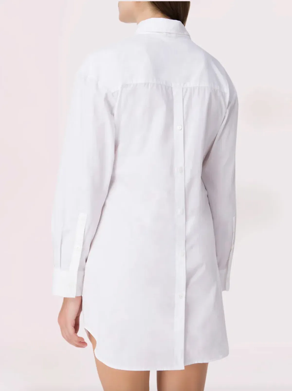 Christopher Esber Spiral Ruched Shirt Dress White Size 4 - Image 4