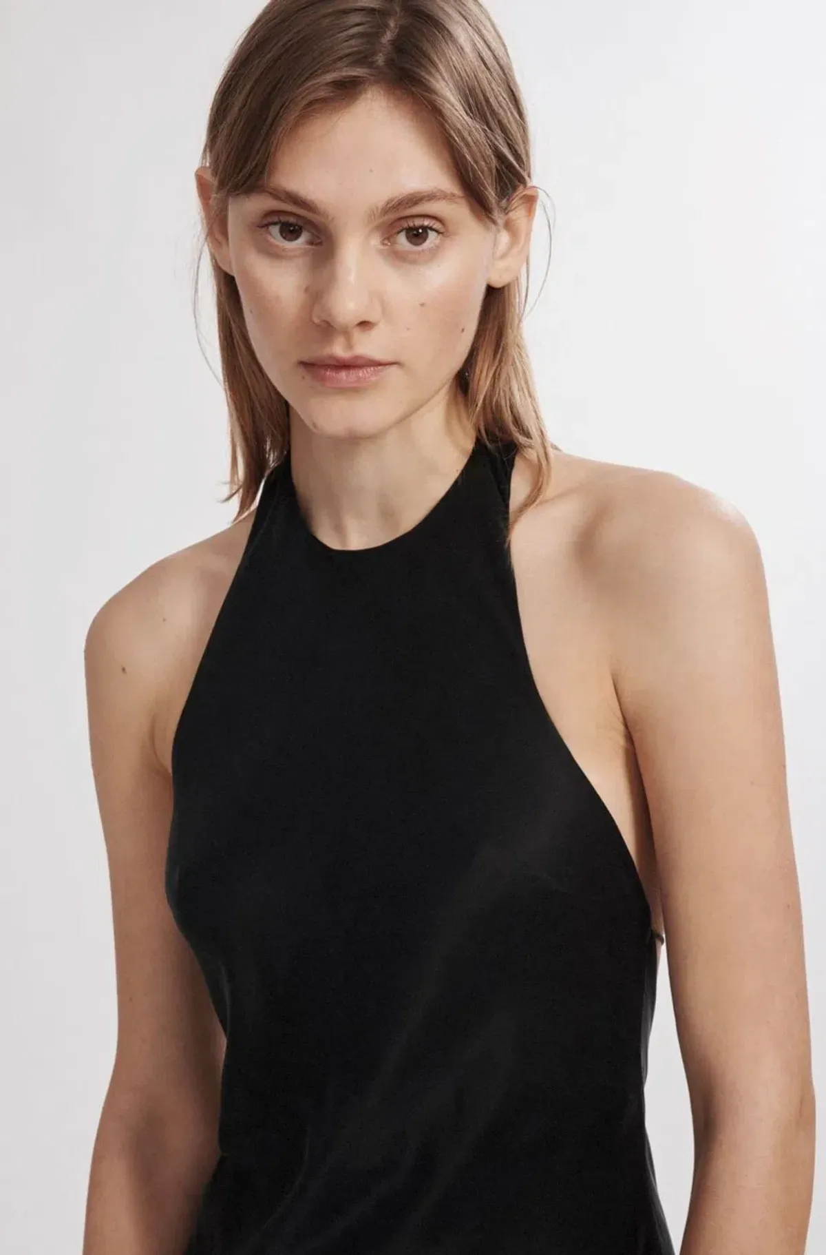 Silk Laundry Halter Dress Black Size 8 - Image 3