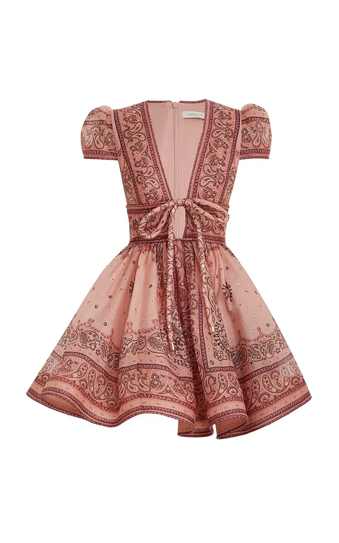 Zimmermann Matchmaker Structured Mini in Pink Bandana Size 0 / AU 8 for rent on The Volte - main image