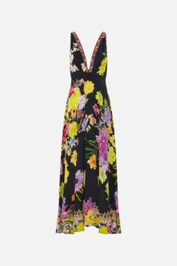 Camilla Peace Be With You Plunge Neck Maxi Dress Black Floral Size 10 for rent on The Volte - image 6