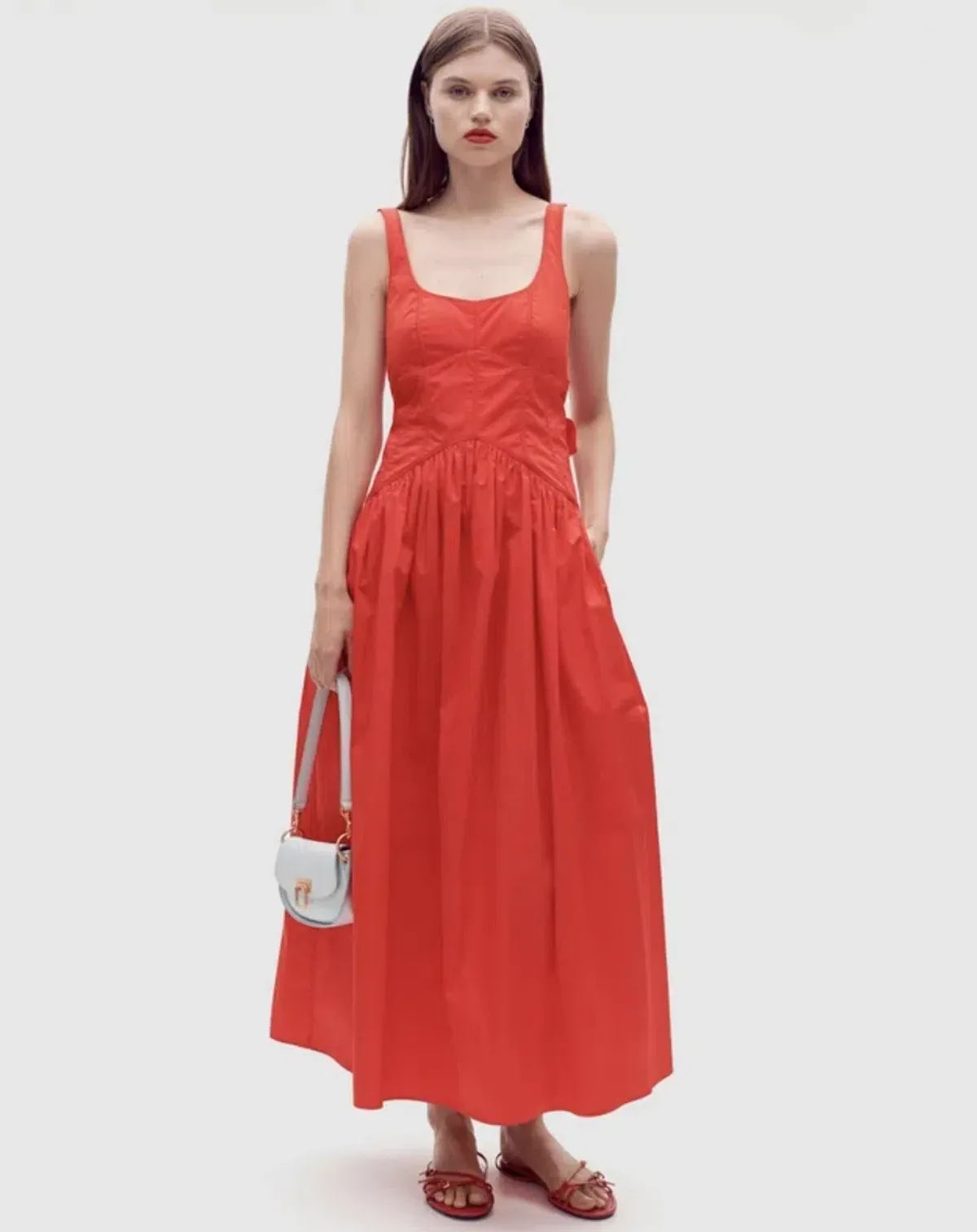 Oroton Poppy Tie Back Sundress Red Size 8 - Image 1