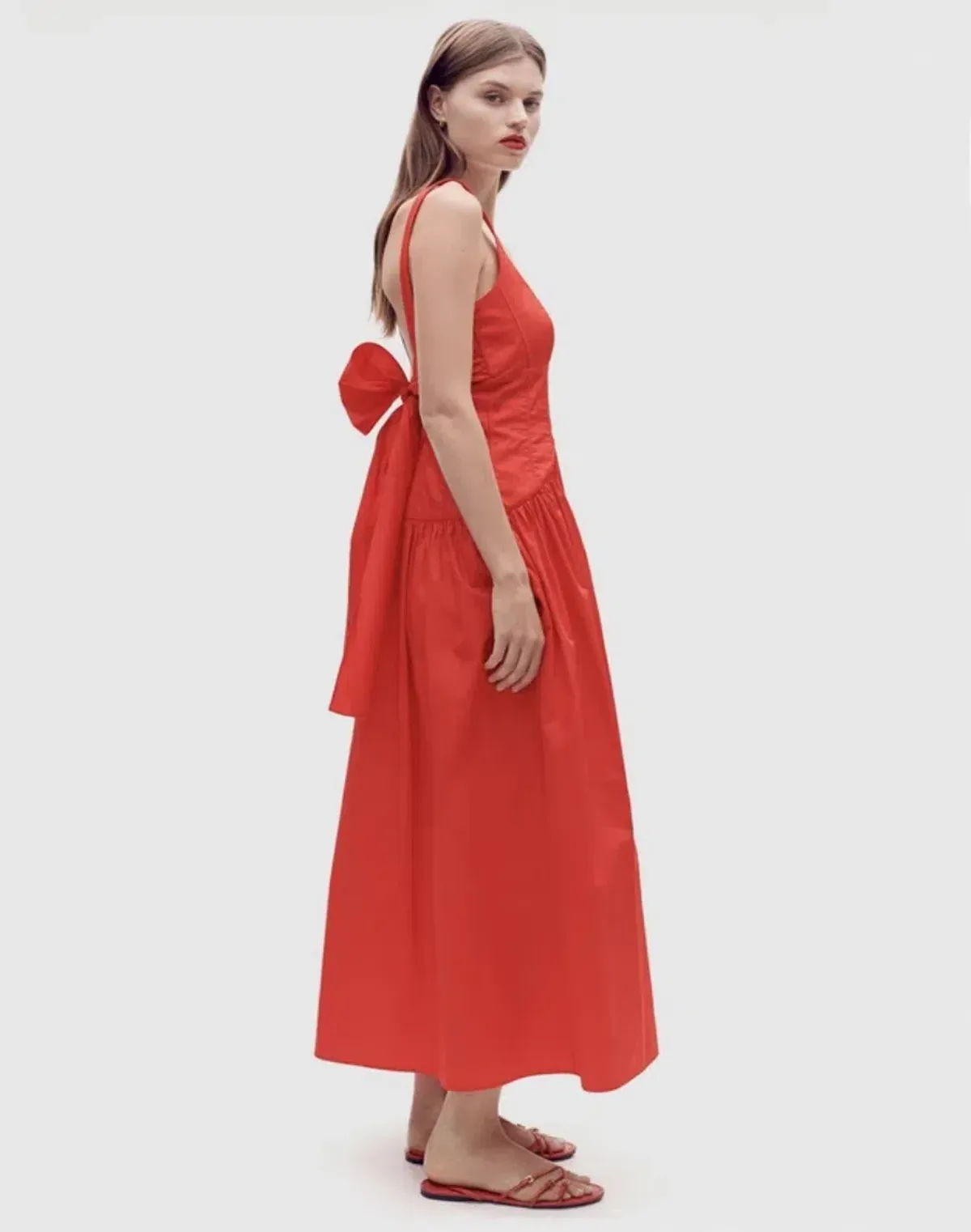 Oroton Poppy Tie Back Sundress Red Size 8 - Image 2