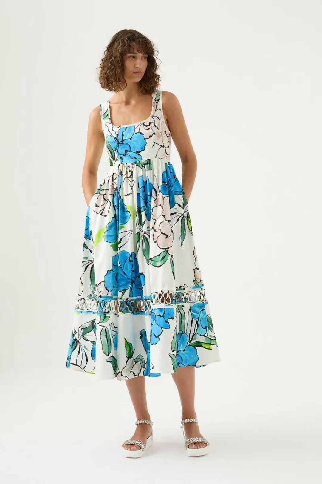 Aje Erika Cut Out Midi Dress in Cool Camellia Size 8 for rent on The Volte - main image