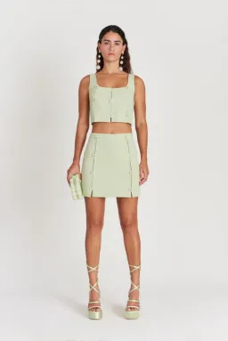 Cult Gaia Pina Top and Skirt Set Green Size 8 for rent on The Volte - image 1