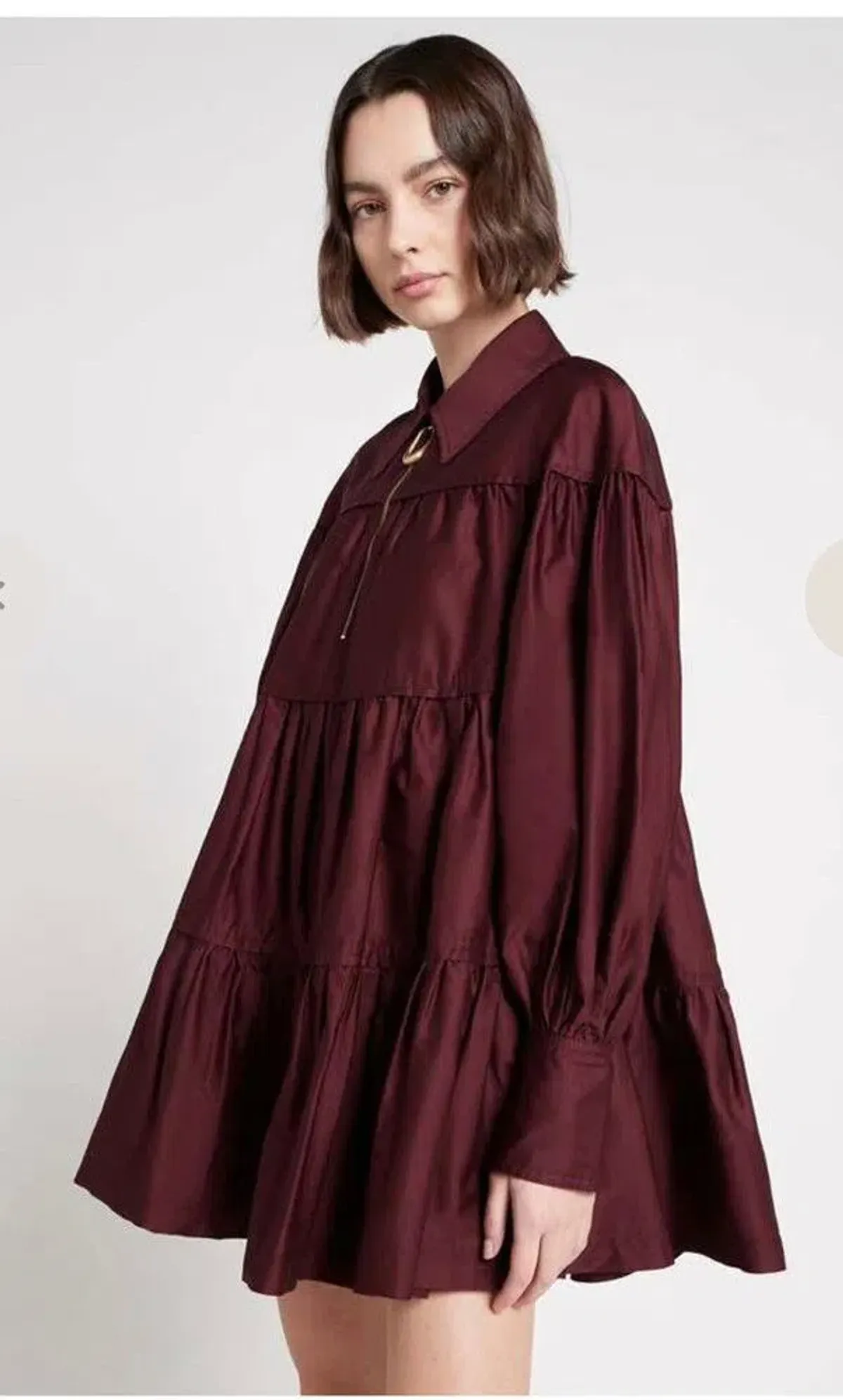 Aje Francis Zip Smock Mini Dress Chestnut Red Size 8 - Image 2