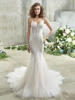 Badgley Mischka Esther Wedding Dress Ivory Size 8 for rent on The Volte - image 1