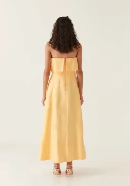 Aje Shallows Strapless Gown Marigold Yellow Size 10 for rent on The Volte - image 3