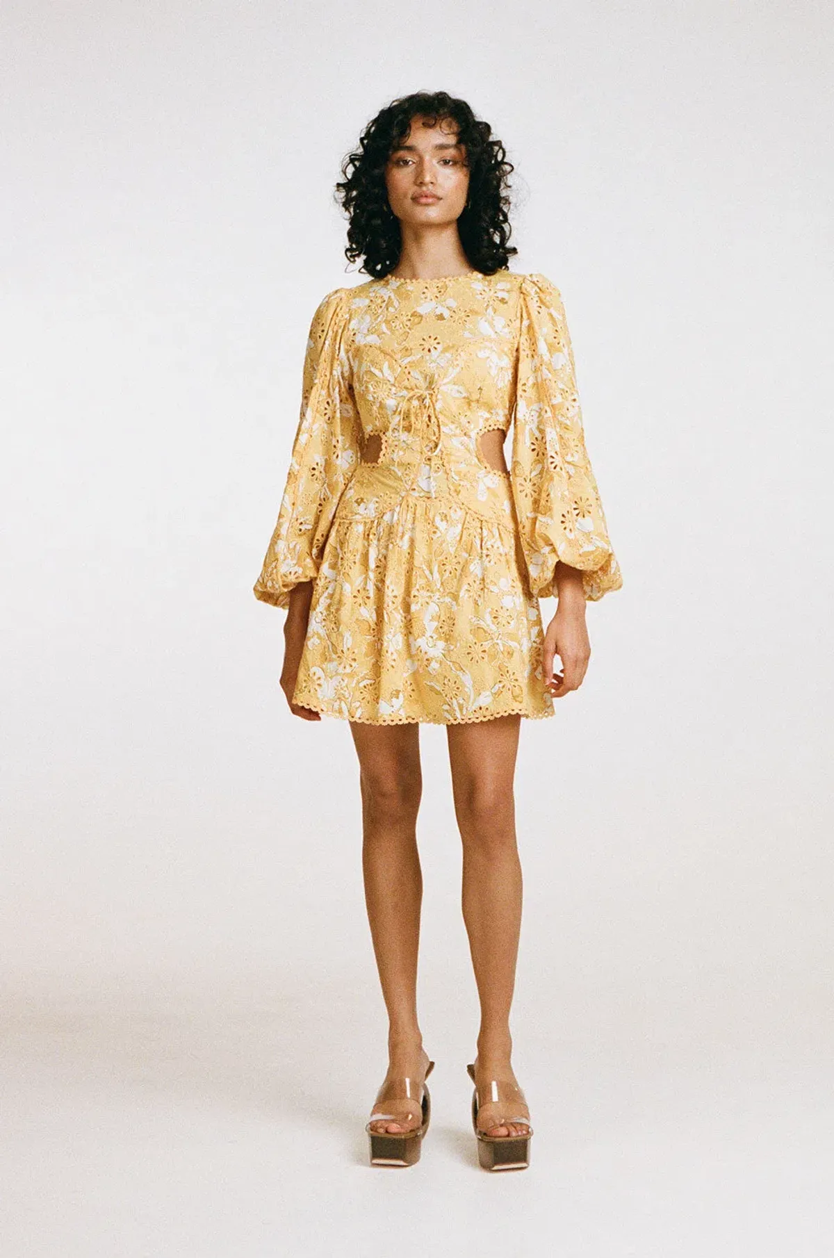 Zaco Elysees Mini Dress Yellow Floral Size XS / AU 6 - Image 1