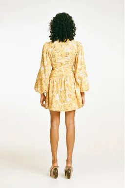 Zaco Elysees Mini Dress Yellow Floral Size XS / AU 6 for rent on The Volte - image 3