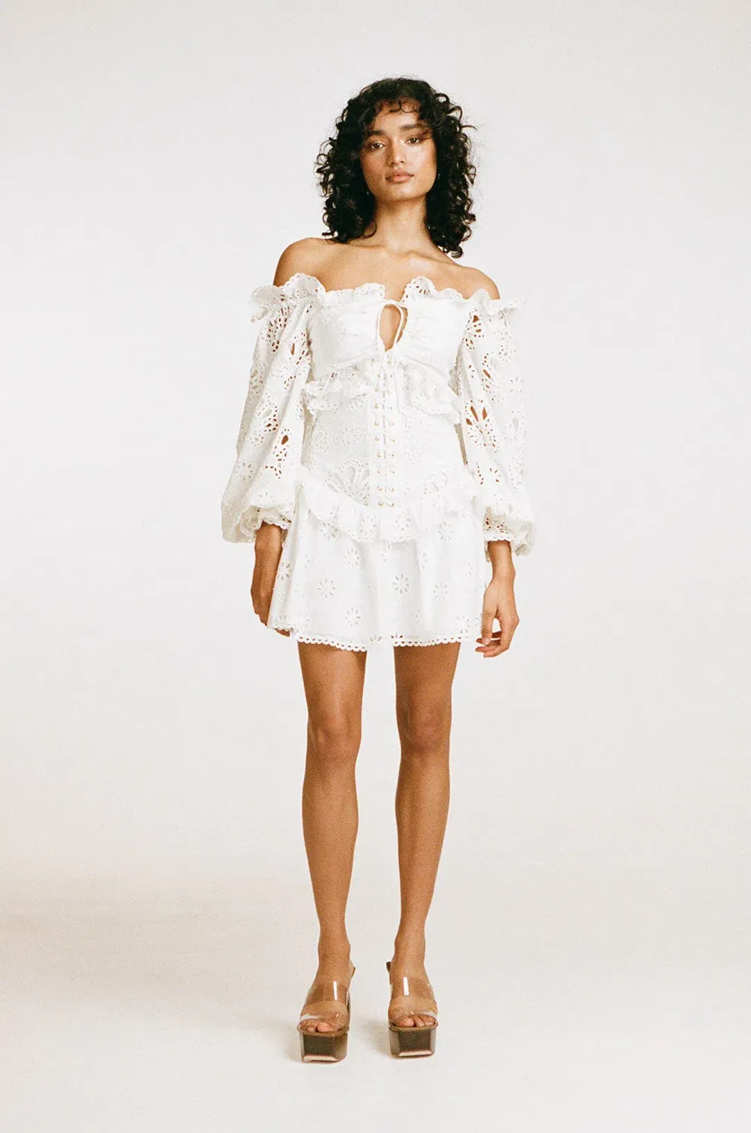 Zaco Moulin Mini Dress White Size XS / AU 6 for rent on The Volte - main image