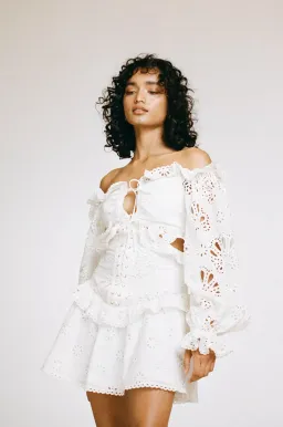 Zaco Moulin Mini Dress White Size XS / AU 6 for rent on The Volte - image 2
