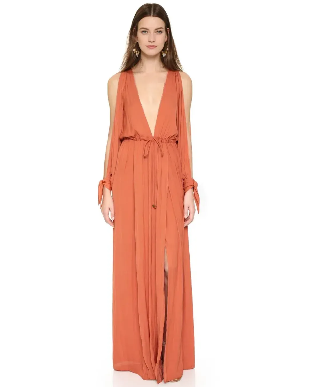 Bec & Bridge Shifting Sands Maxi Dress Rust Size 12 for rent on The Volte - main image