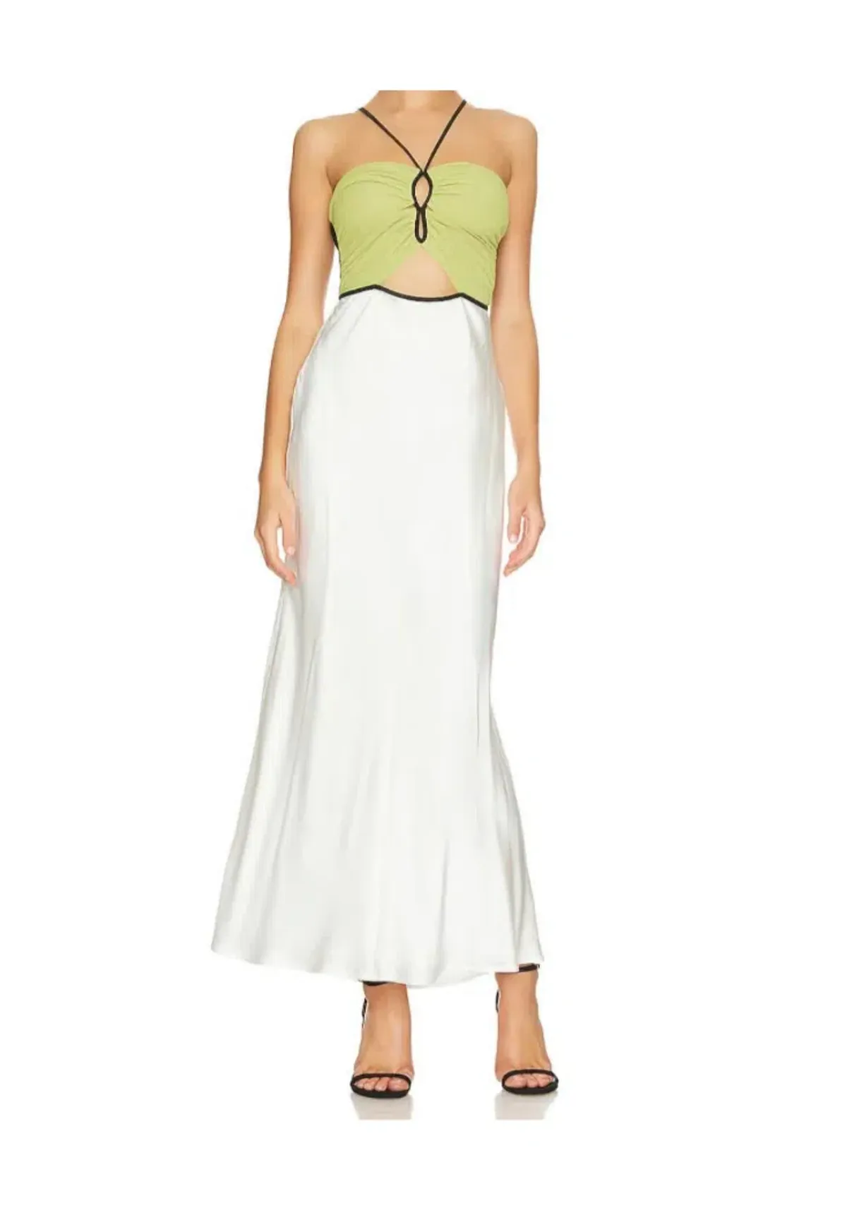 Bec & Bridge Carmen Maxi Dress Ivory/Pistachio Size 12 - Image 3