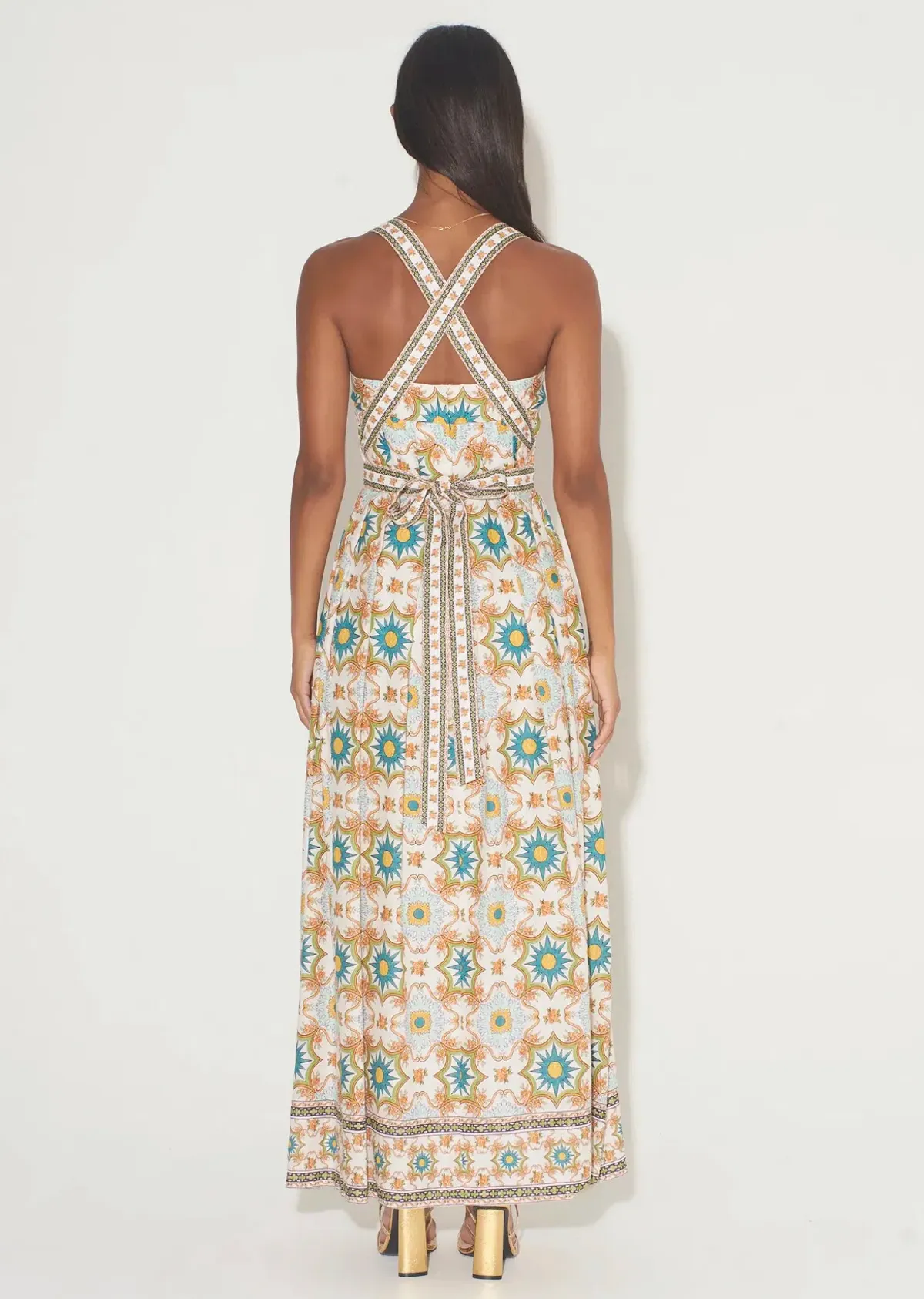 Hansen & Gretel Tulsa Mosaic Maxi Dress Print Size 8 - Image 2