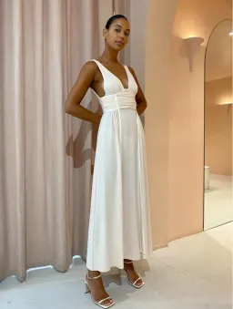 Bec & Bridge Gwen Maxi Dress in Shell Size 6 for rent on The Volte - image 4