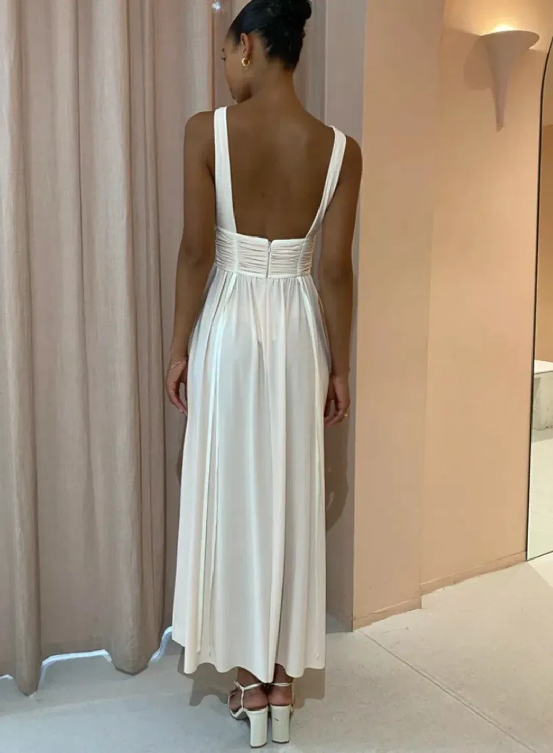 Bec & Bridge Gwen Maxi Dress in Shell Size 6 for rent on The Volte - main image