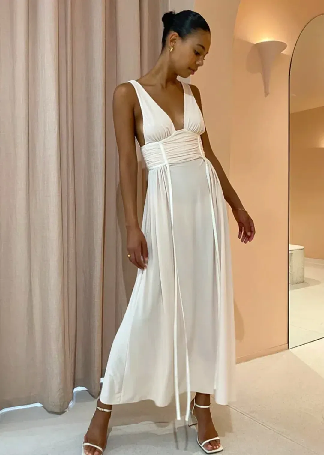 Bec & Bridge Gwen Maxi Dress in Shell Size 6 for rent on The Volte - main image