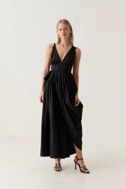 Aje Eliza Asymmetric Dress Black Size 6 for rent on The Volte - image 1