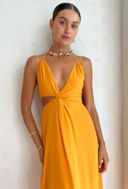 Tojha Isadora Cut Out Midi Dress In Sunset Size 10 for rent on The Volte - image 2