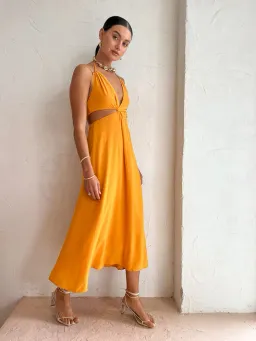 Tojha Isadora Cut Out Midi Dress In Sunset Size 10 for rent on The Volte - image 4