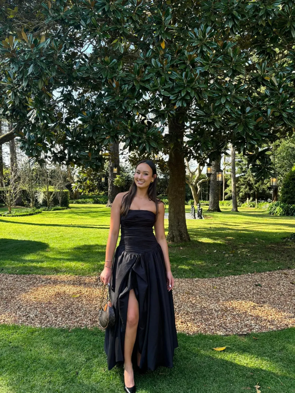 Aje Violette Bubble Hem Dress Black Size 8 for rent on The Volte - main image