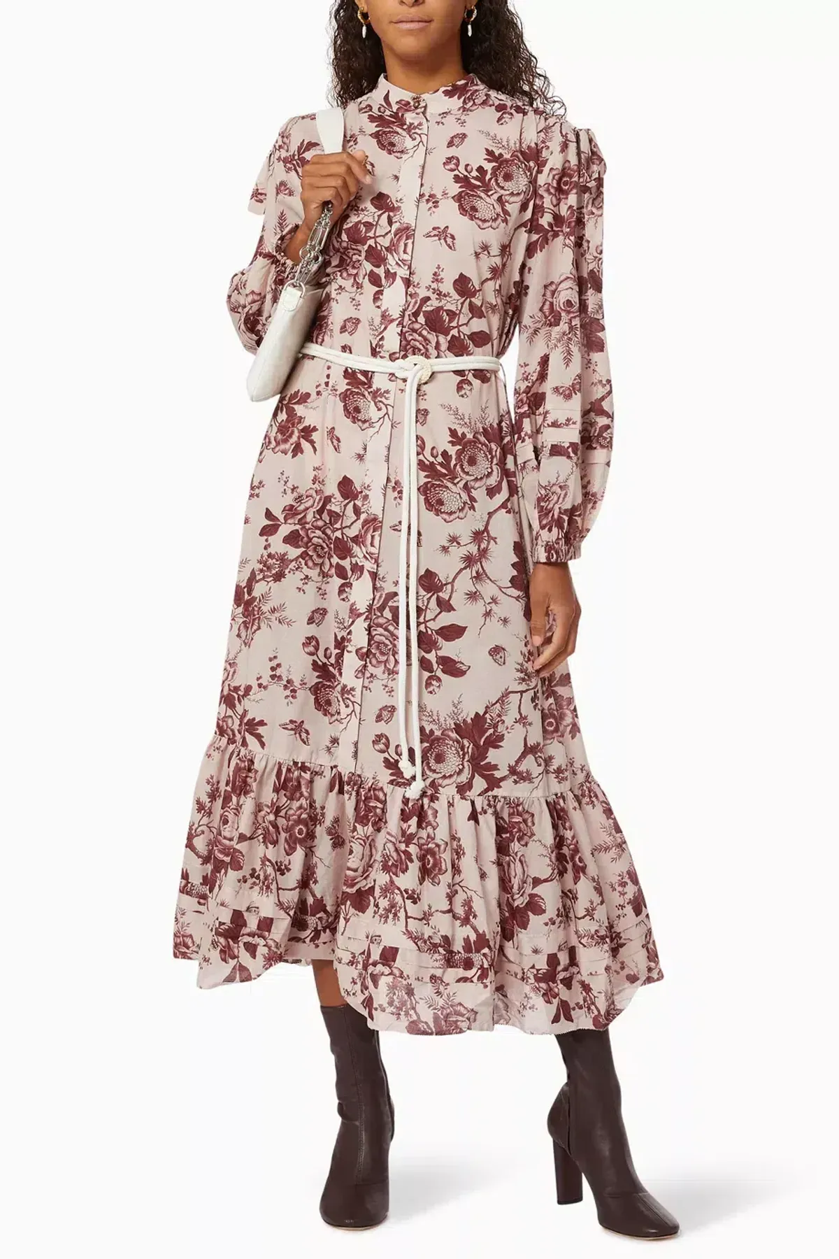 Alemais Heather Tie Shoulder Midi Dress Floral Size AU 6 - Image 1