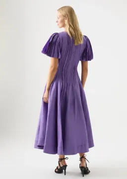 Aje Nova Pleated Midi Dress in Deep Violet Size 6 for rent on The Volte - image 3