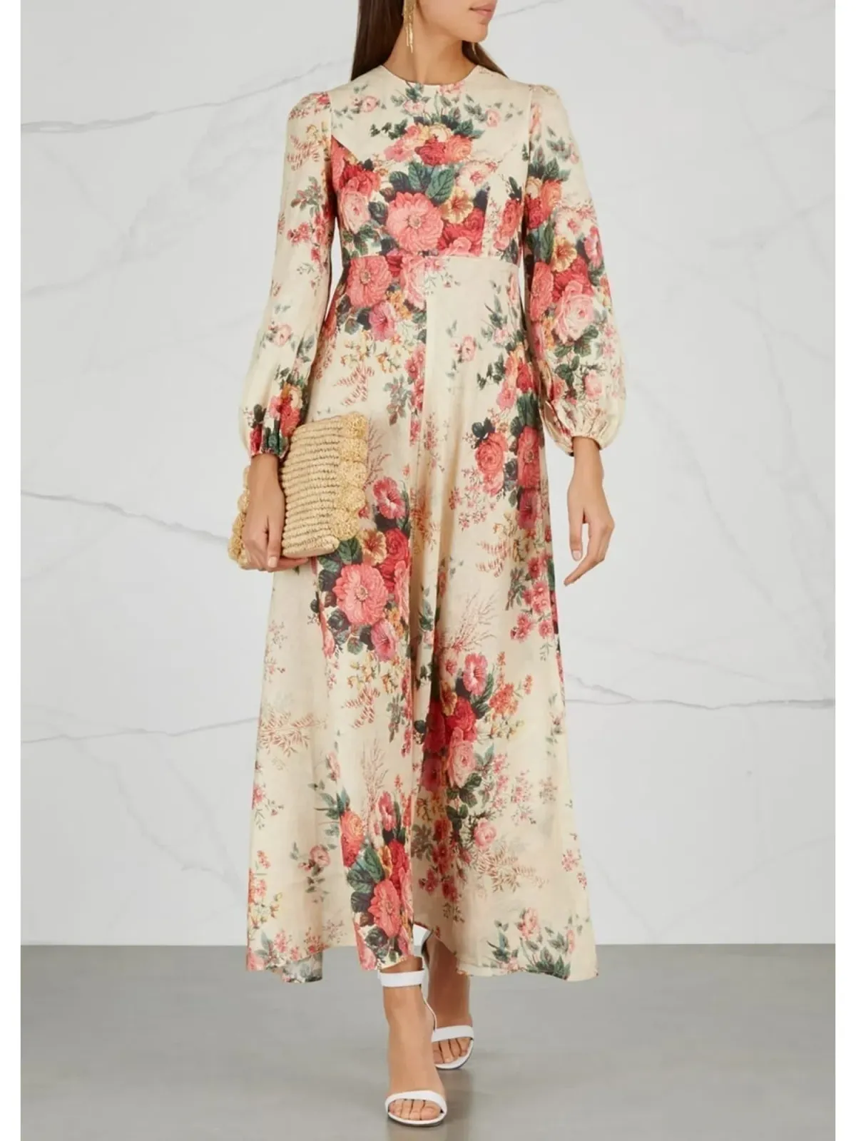 Zimmermann Laelia Linen Maxi Dress Floral Size 2 / AU 12 - Image 2