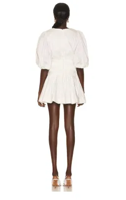 Aje Tidal Tucked Mini Dress Ivory Size 4 for rent on The Volte - image 3