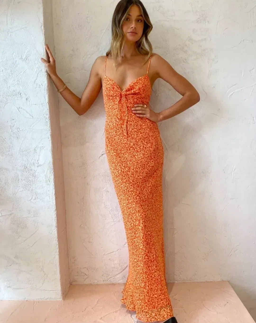 Bec & Bridge Cheri Maxi Dress Orange Size 14 for rent on The Volte - main image