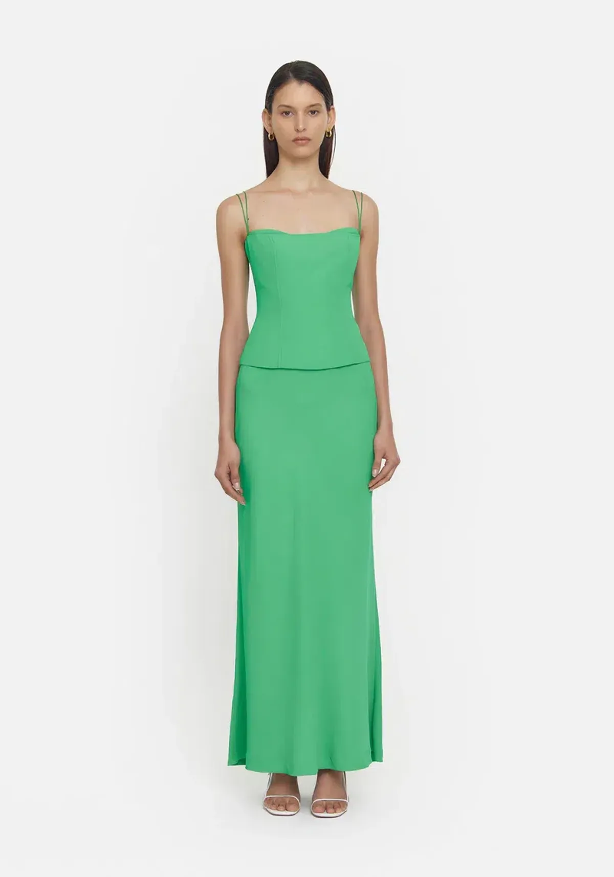 Viktoria + Woods Saxophone Top and Hillcrest Skirt Set Kelly Green Size 0 / AU 6 - Image 1