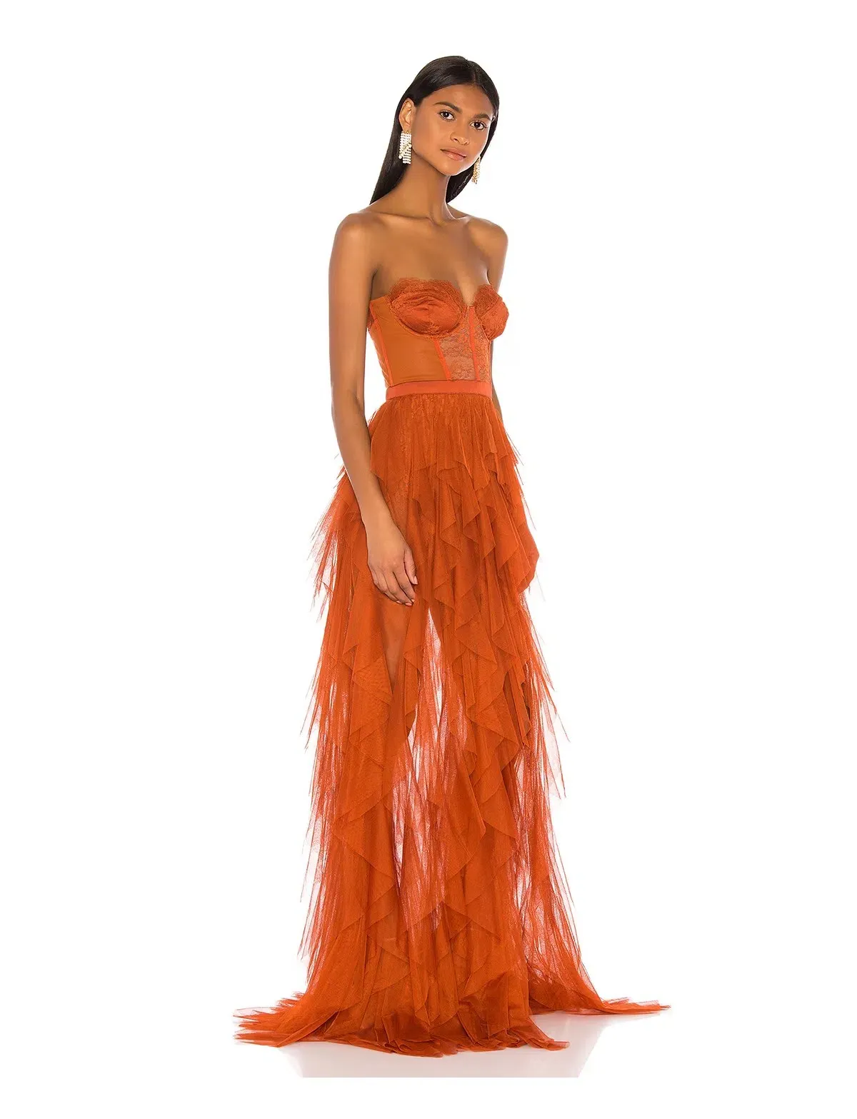 For Love and Lemons Bustier Gown in Rust Size 10 - Image 2