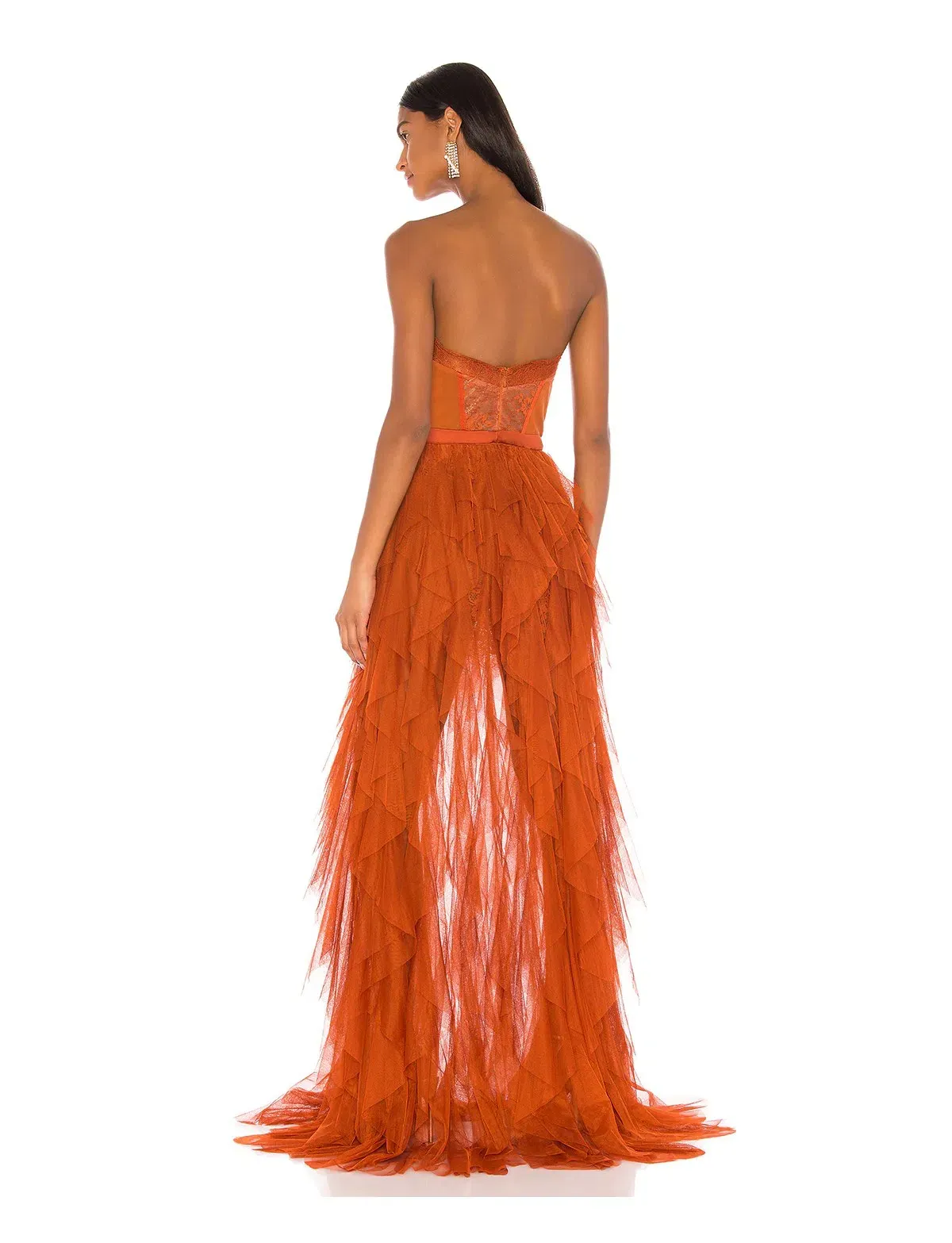 For Love and Lemons Bustier Gown in Rust Size 10 - Image 4