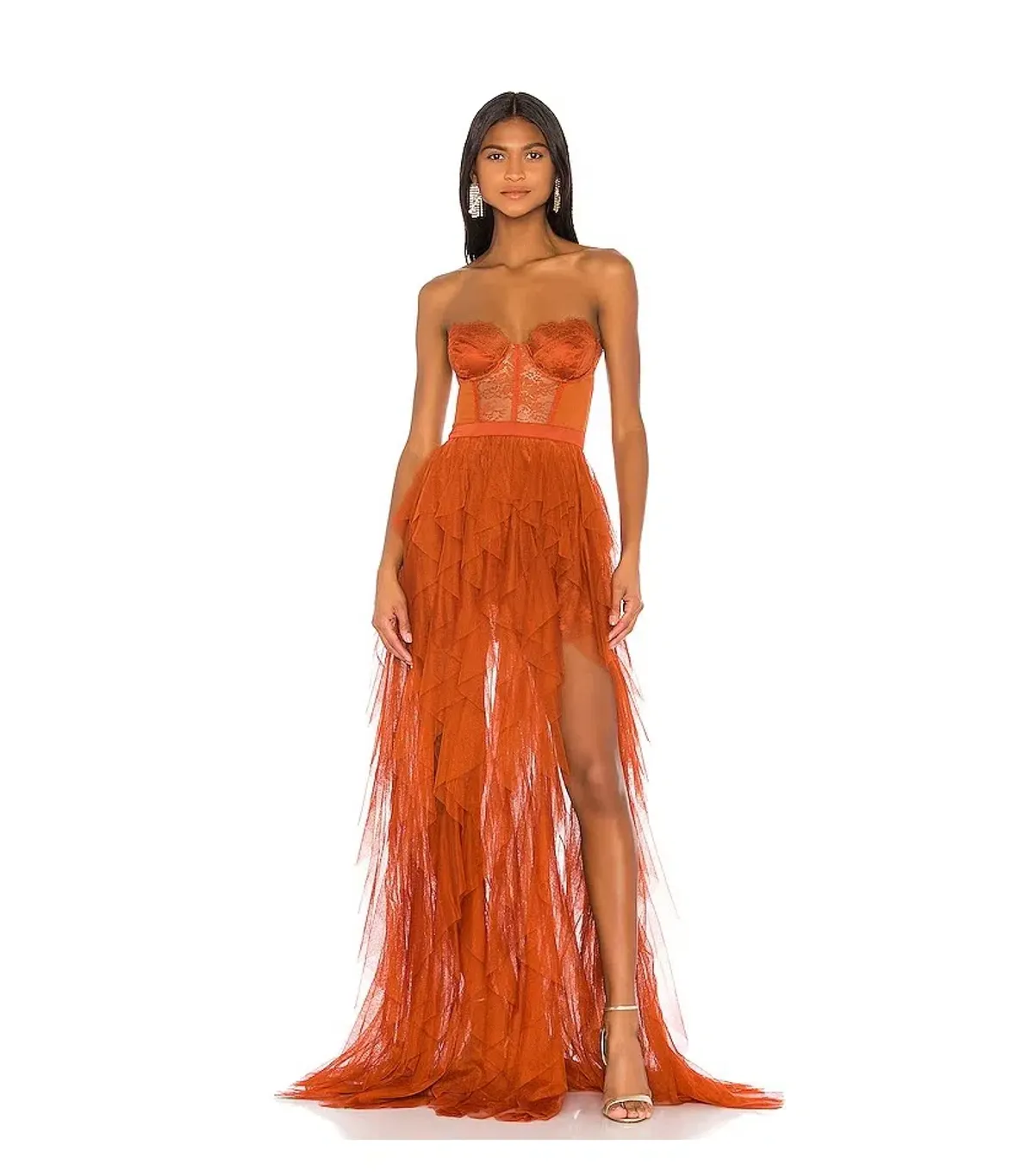 For Love and Lemons Bustier Gown in Rust Size 10 - Image 1