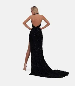 Albina Dyla Black Glamorous Dress Black Size 10 for rent on The Volte - image 3