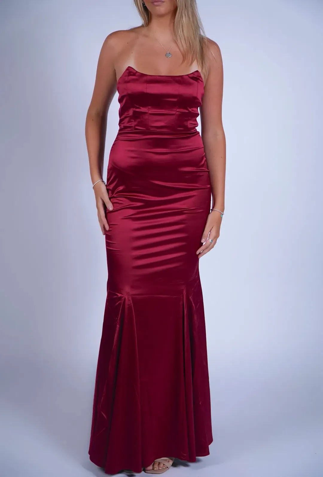 Alamour The Label Dione Dress Wine Red Size 10 for rent on The Volte - main image