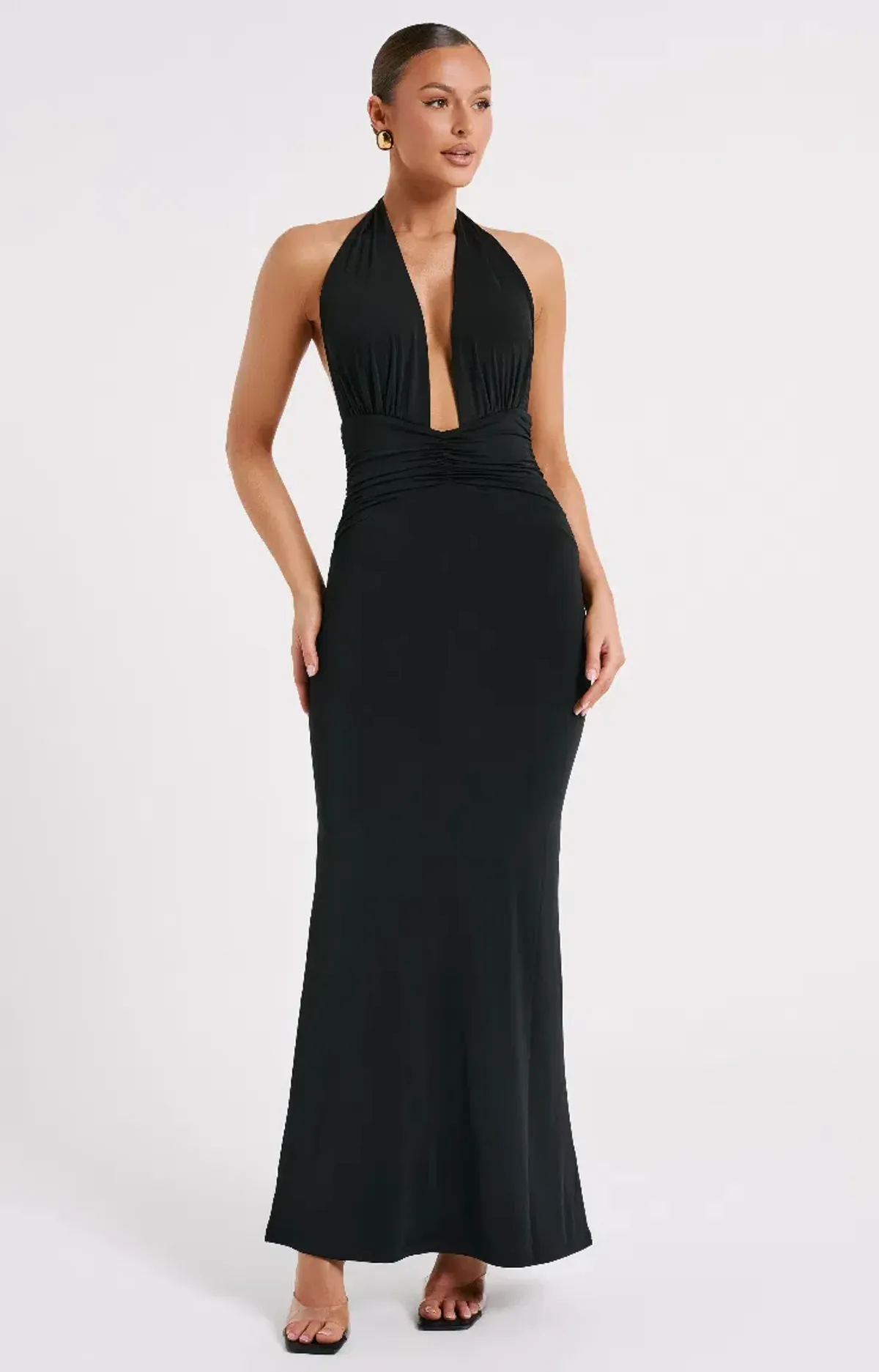 Meshki Jovanna Slinky Halter Maxi Dress Black Size 8 - Image 1