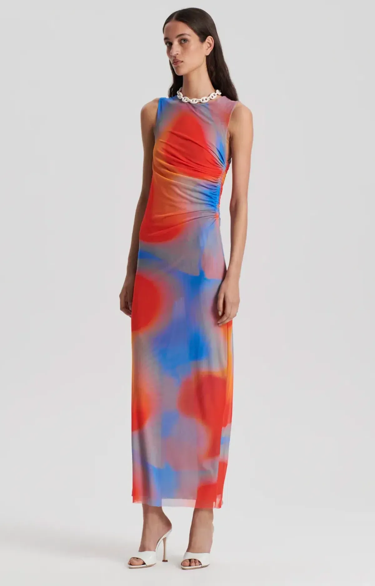 Scanlan Theodore Italian Watercolour Dress Red Blue Size 10 - Image 1