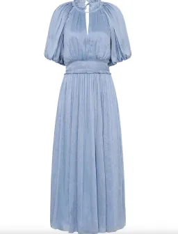 Aje Elysium Blouson Midi Dress Steel Blue Size 6 for rent on The Volte - image 5