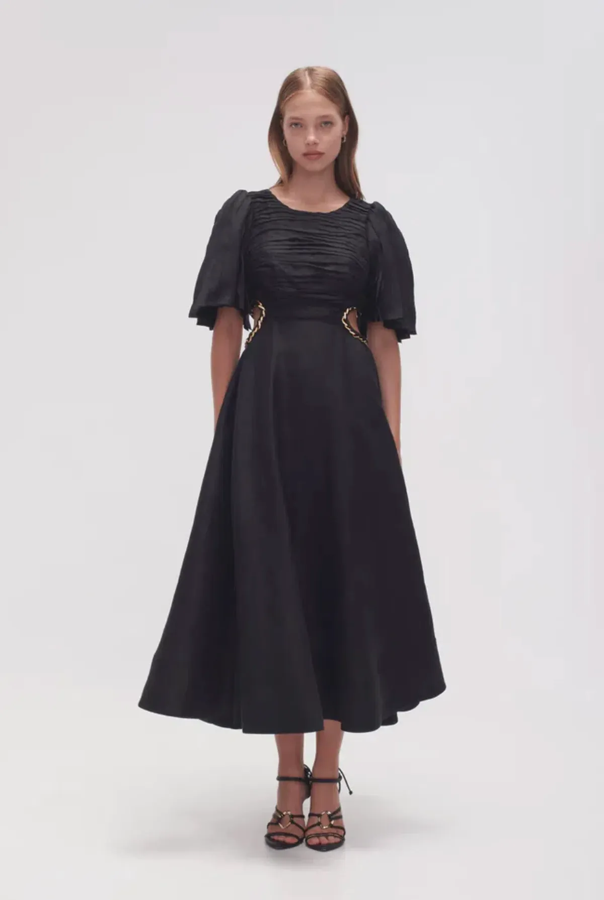 Aje Monica Chainlink Midi Dress in Black Size 6 - Image 1