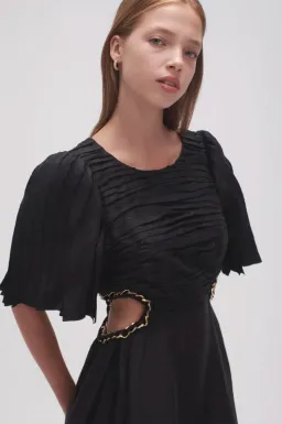 Aje Monica Chainlink Midi Dress in Black Size 6 for rent on The Volte - image 3