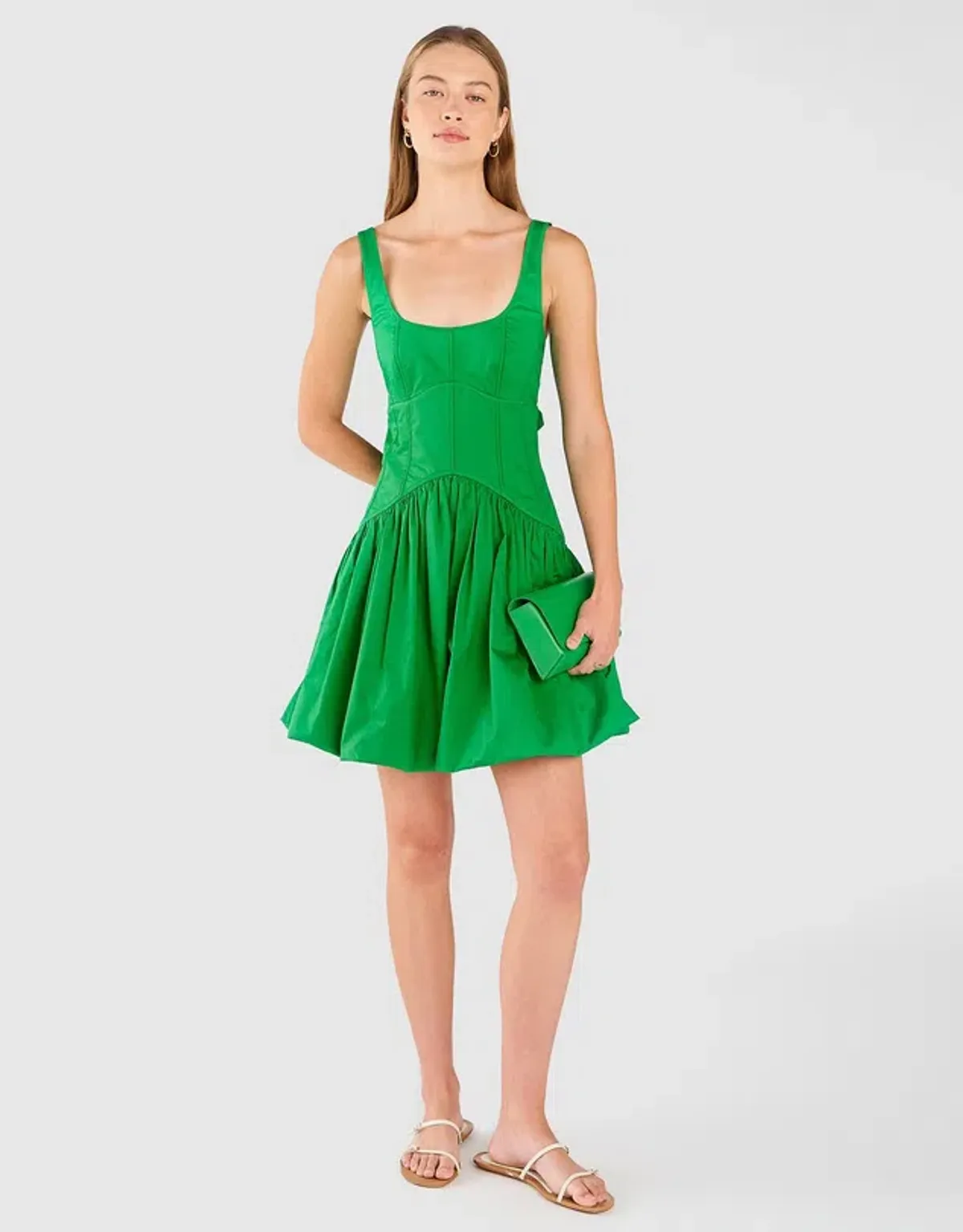 Oroton Short Tie Back Dress Green Size 10 - Image 1