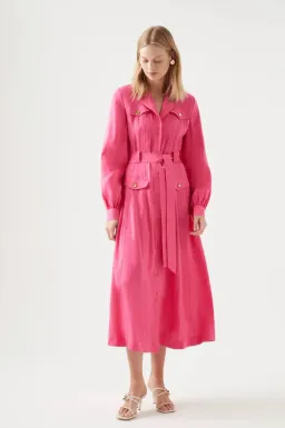 Aje Sophie Shirt Midi Dress Pink Size 16 for rent on The Volte - image 1
