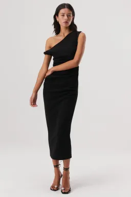 MISHA Alaska Midi Dress Black Size 10/M for rent on The Volte - image 2