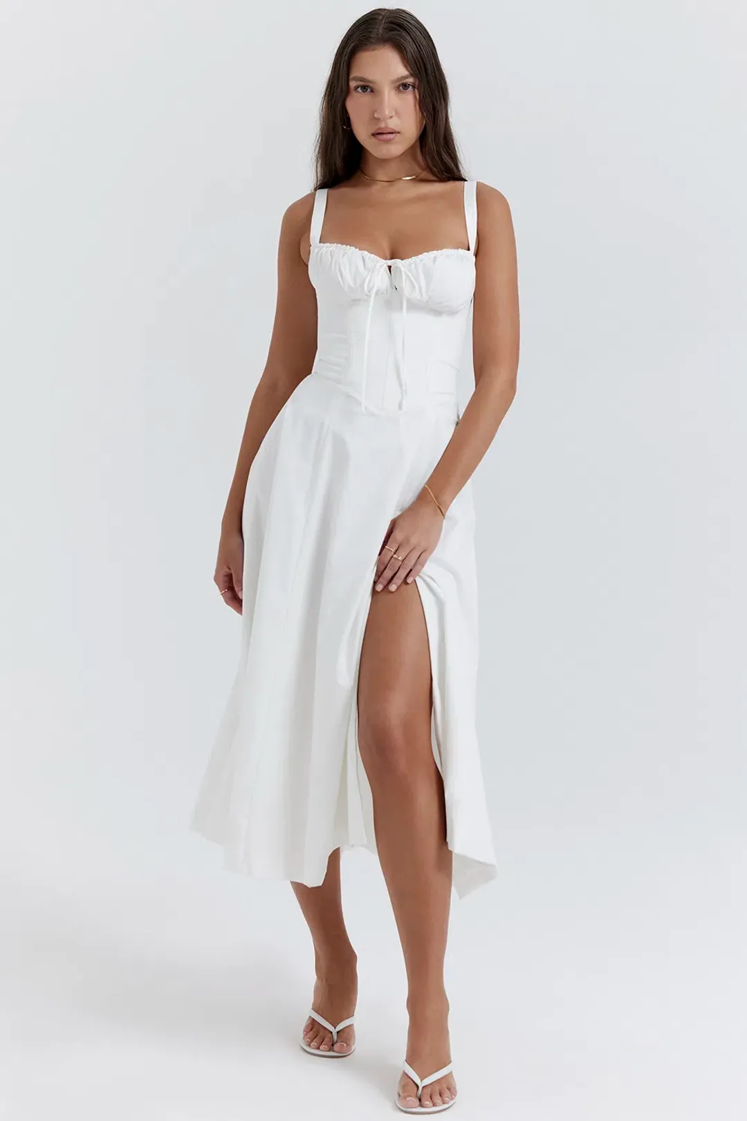 House of CB Carmen Bustier Sundress White Size M / AU 10 for rent on The Volte - main image